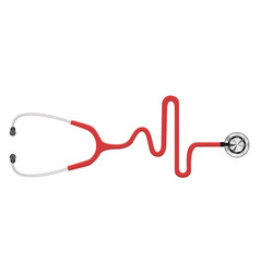 Heart Stethoscope On A White Background