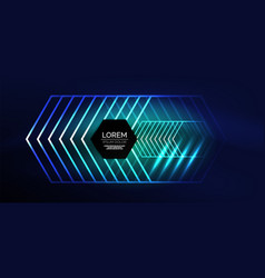 Hexagon Abstract Background Techno Glowing Neon