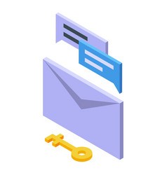 Secured Mail Icon Isometric Vpn Network