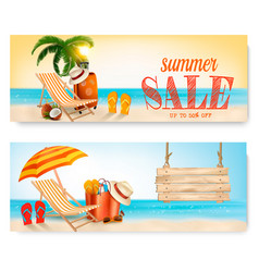 Two summer travel banners Royalty Free Vector Image