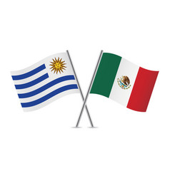 Uruguay And Mexico Crossed Flags