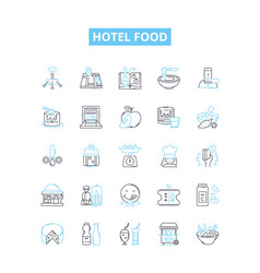 Hotel Food Line Icons Set Hotel Food