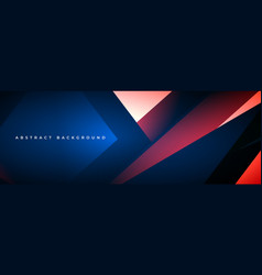 Red And Dark Blue 3d Modern Abstract Wide Banner