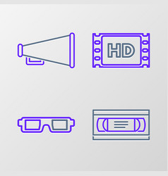 Set Line Vhs Video Cassette Tape 3d Cinema