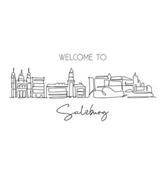 Single Continuous Line Drawing Salzburg City