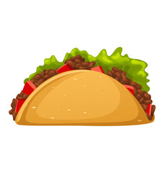 Taco Food Cartoon Icon Isolated