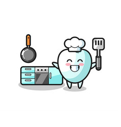 Tooth Character As A Chef Is Cooking