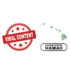 Viral Content Grunge Seal Stamp And Hawaii State