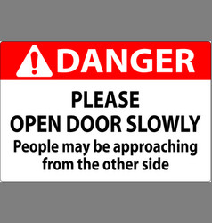 Danger Sign Please Open Door Slowly People May