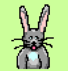 Easter Bunny Pixel Art Isolated For Website Print