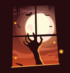 Zombie Hand In Halloween Scene