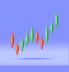 3d Growth Stock Diagram Isolated