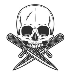 Gangster Skull With Crossed Knives