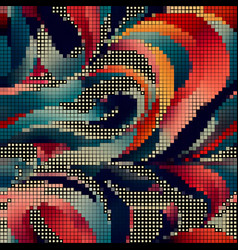 Halftone Pixel Art Squares Mosaic Seamless