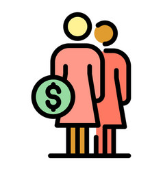 Mother Allowance Icon Color Outline