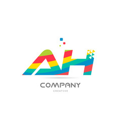 Ah Combination Colorful Alphabet Letter Logo Icon