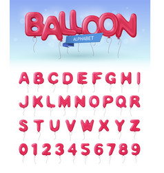 Balloon Alphabet Realistic Icon Set