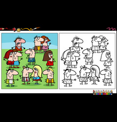 Funny Comic People Characters Group Coloring Page