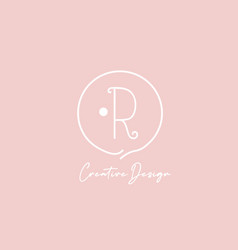 Pink White R Alphabet Letter Logo Icon Design