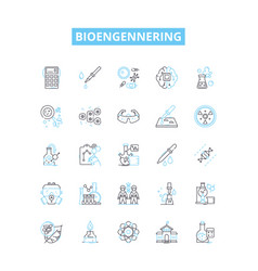 Bioengennering Line Icons Set