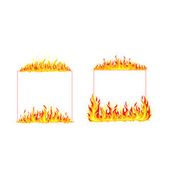 Fire Frame With Hot Burning Tongue Of Flame