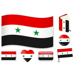 Syria Syrian Flag Wave Book Circle Pin Button