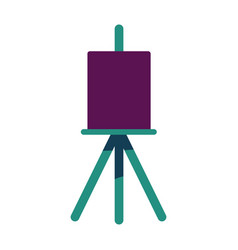 Easel With Canvas Semi Flat Color Object