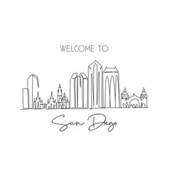 Single Continuous Line Drawing San Diego City