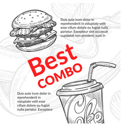 Best Combo Burger And Cold Soda Poster Banner