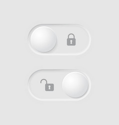 Button With Lock And Unlock Mode Neomorphism