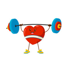 Cartoon Heart Character Lifting Barbell Weight