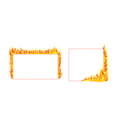 Fire Frame With Hot Burning Tongue Of Flame