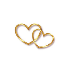 Marriage Rings Two Golden Interlocking Hearts