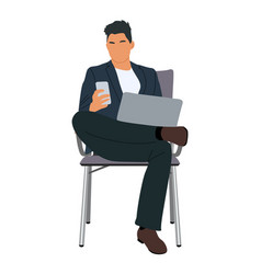 Business Man Sitting At Office Armchair