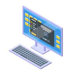 Computer Vpn Icon Isometric Server Network