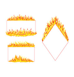 Fire Frame With Hot Burning Tongue Of Flame