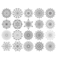 Flower Mandalas Set Intricate And Simple