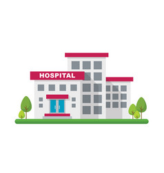 Hospital Building In Flat Style