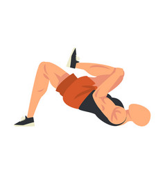 Man Doing Glute Exercise With Hip Raise Side View