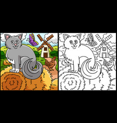 Cat Coloring Page Colored