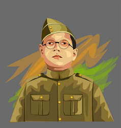 Indian Man With Old Costume Subhash Chandra Bose