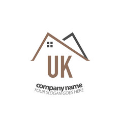 Initial Letter Uk Home Logo Design Template