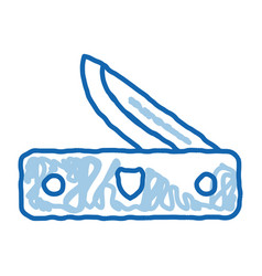 Pocket Knife Doodle Icon Hand Drawn