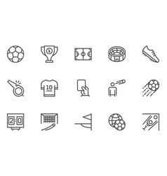 Soccer Line Icons Set