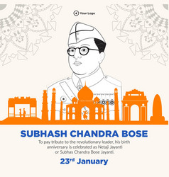 Subhash Chandra Bose Jayanti Banner Design