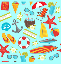 Summer Travel Seamless Pattern