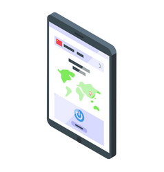 Tablet Vpn Icon Isometric Server Network