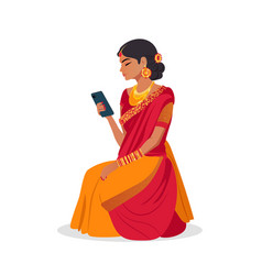 Indian Girl Looking And Holding The Phone