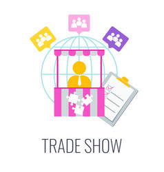 Trade Show Icon Flat Cartoon