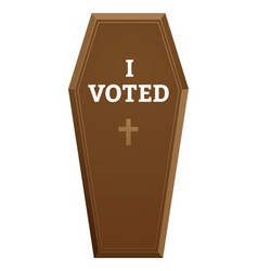 Coffin With I Voted Headline